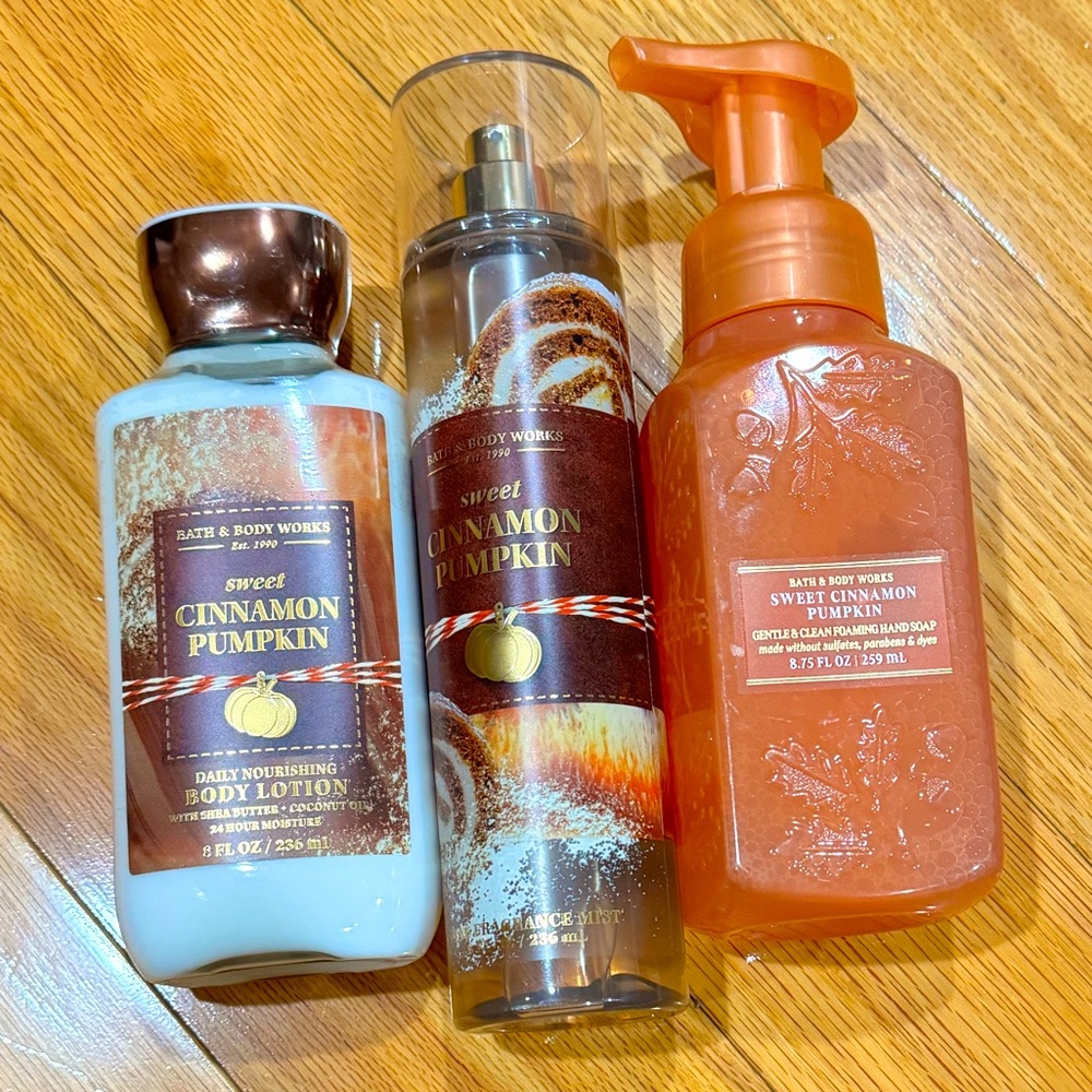 NWT Bath & Body Works Sweet Cinnamon Pumpkin Set
